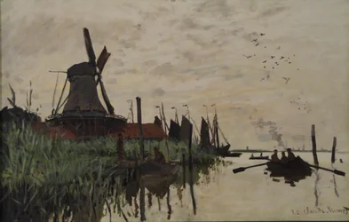 Moulin à Vent et Bateaux près de Zaandam, Hollande